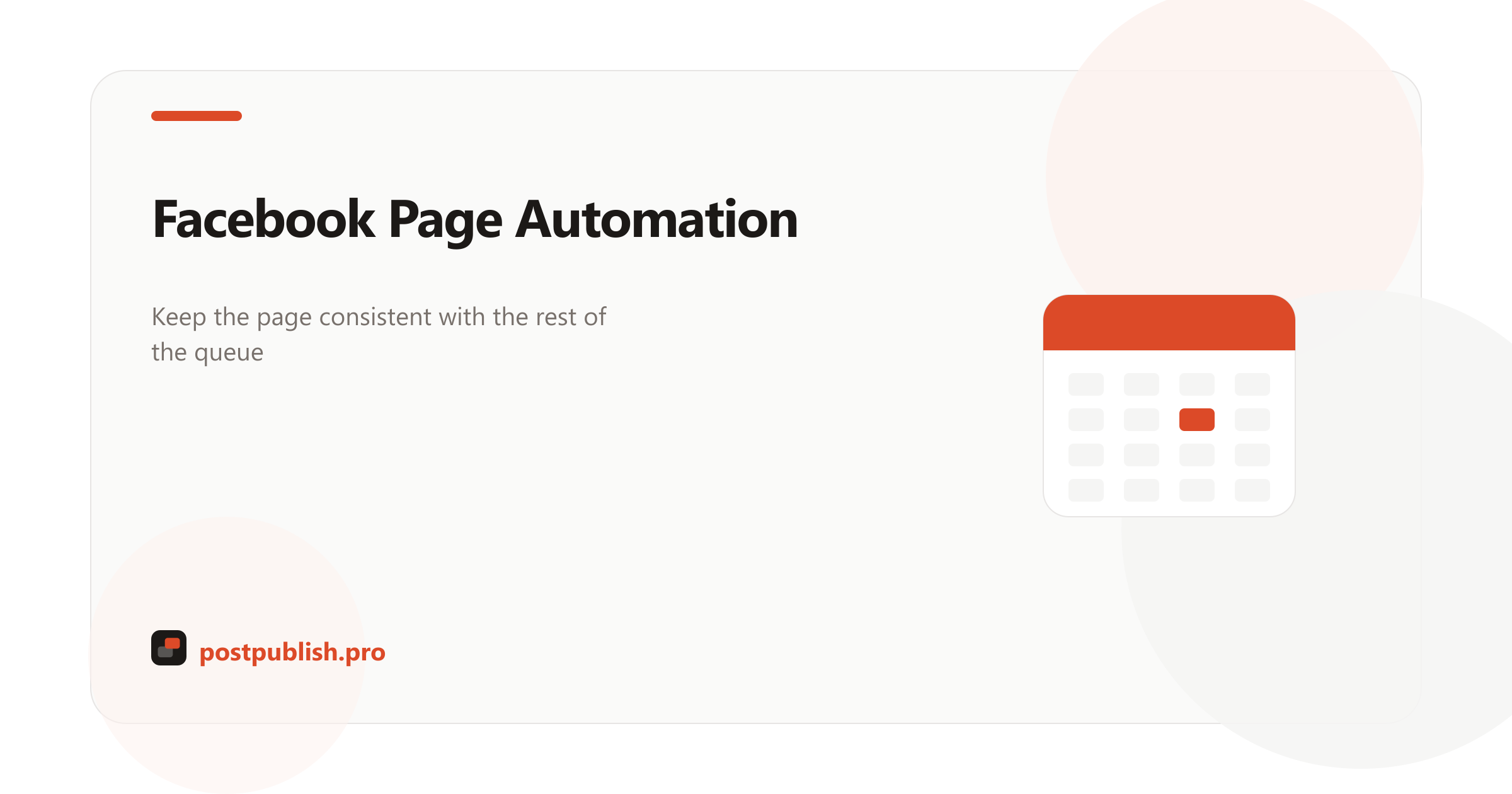 Facebook automation and page scheduling in PostPublish